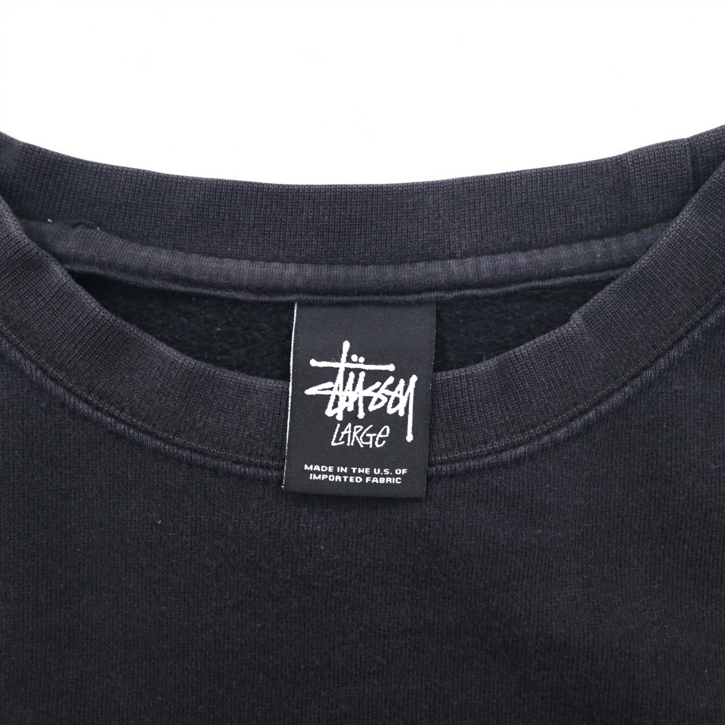 STUSSY USA Made World Tour Crew Neck Sweatshirt L Black Camo WT Camo Block Sweat