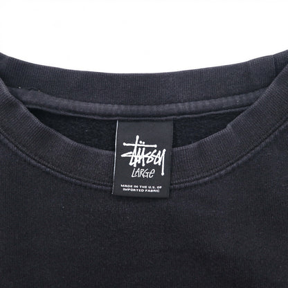 STUSSY USA Made World Tour Crew Neck Sweatshirt L Black Camo WT Camo Block Sweat