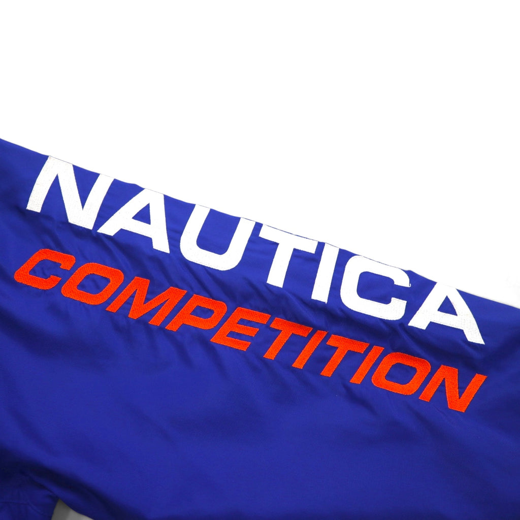 NAUTICA COMPETITION 2000s Sailing Jacket, Size L, Blue, Nylon, Sleeve Logo Embroidery, Retractable Hood