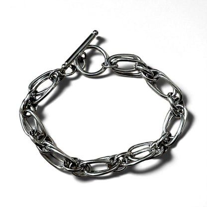 Vintage Silver Chain Bracelet Toggle Double Chain Bracelet Silver 925