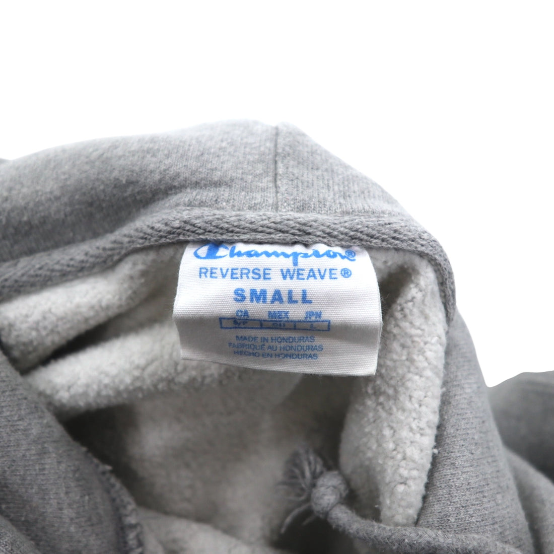 Champion Reverse Weave Pullover Hoodie L Gray Blue Single Tag Reprint Made in Honduras