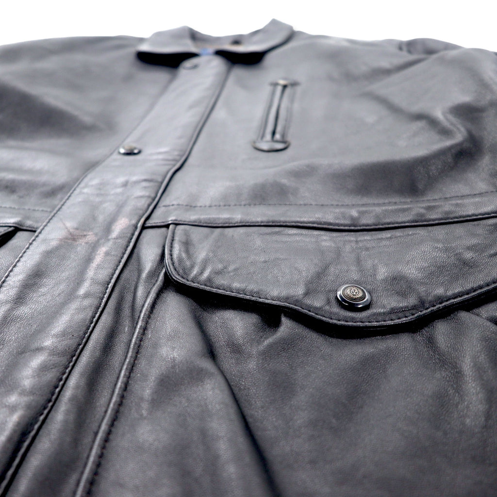 Sub Urban Lamb Leather Car Coat L Black Sheep Leather Quilted Liner