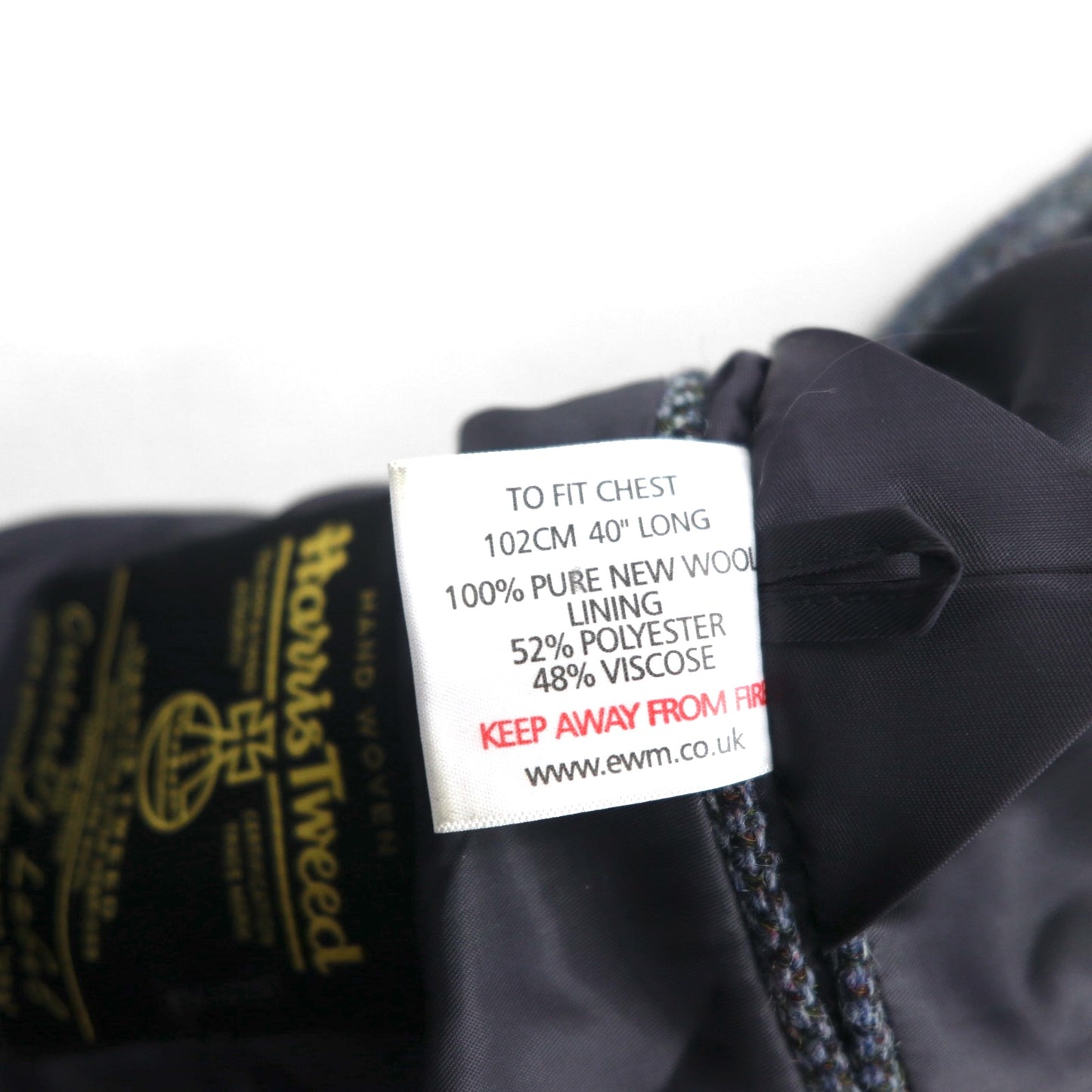 Harris Tweed スコットランド製 ツイード 2B テーラードジャケット ブレザー L ネイビー ウール 100th ANNIVERSARY LIMITED EDITION