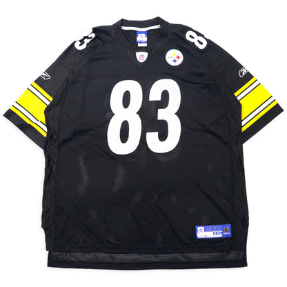 日本然リトテ-古着オンライン-Reebok NFL ゲームシャツ 2XL ブラック ナイロン メッシュ Steelers ナンバリング ビッグサイズ-Reebok NFL Game Shirt 2XL Black Nylon Mesh Steelers Numbering Big Size