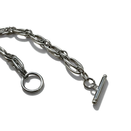 Vintage Silver Chain Bracelet Toggle Double Chain Bracelet Silver 925