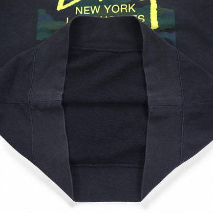 STUSSY USA Made World Tour Crew Neck Sweatshirt L Black Camo WT Camo Block Sweat