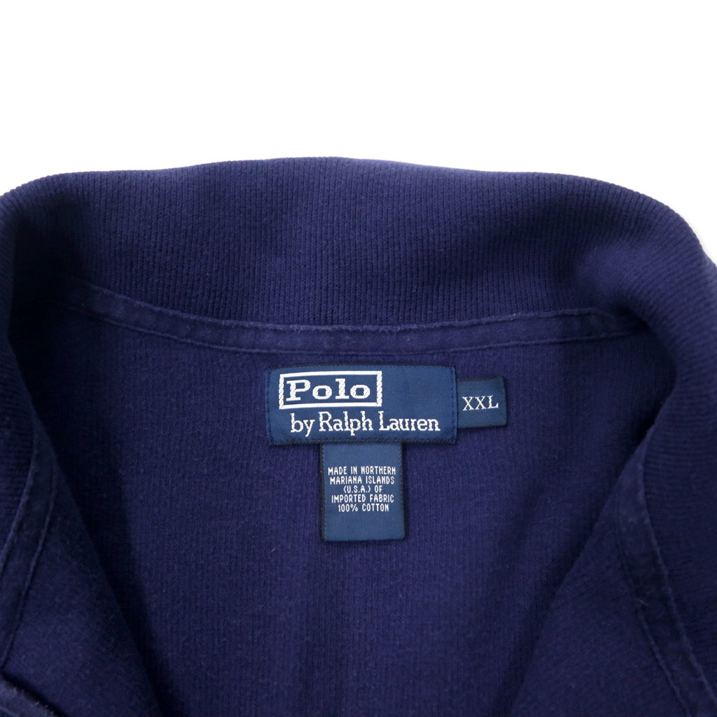 Polo by Ralph Lauren Half Zip Sweatshirt XXL Navy Cotton Small Pony Embroidery Big Size
