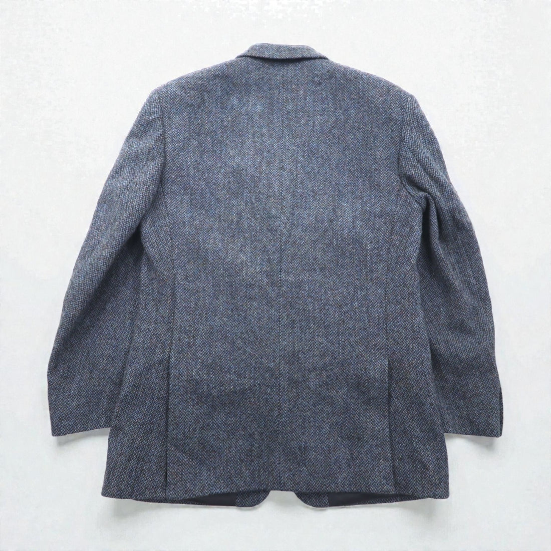 Harris Tweed Made in Scotland 2B Tailored Jacket, Leather, Large, Navy Wool, 100th Anniversary Limited Edition