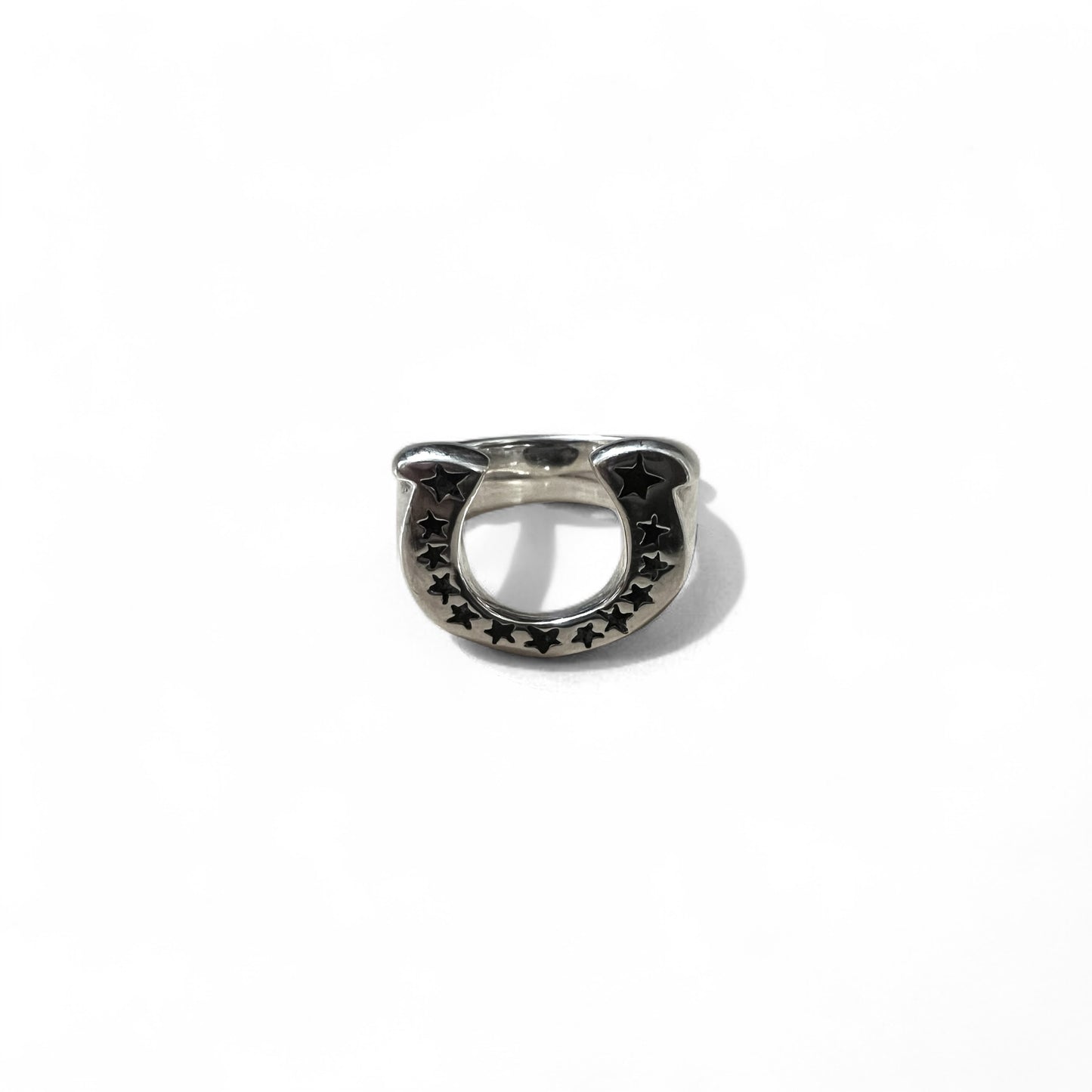 Rogues Horseshoe Ring, Size 21, 925 Silver, Star Design