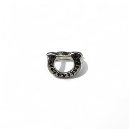Rogues Horseshoe Ring, Size 21, 925 Silver, Star Design