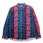 WRANGLER 90年代 ネイティブ柄 ボタンダウンシャツ XL ブラック パープル コットン