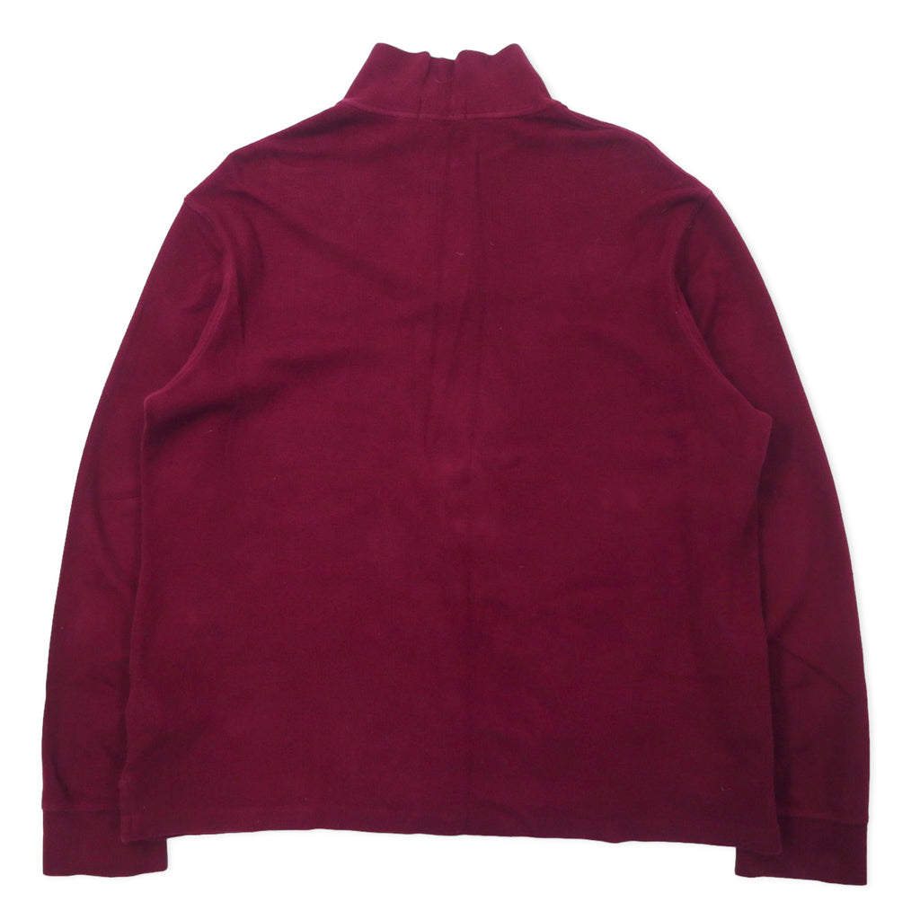 POLO RALPH LAUREN Half-Zip Sweatshirt L Purple Cotton ESTATE RIB Small Pony Embroidery Big Size