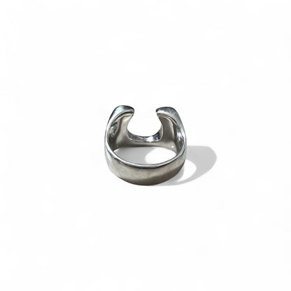 Rogues Horseshoe Ring, Size 21, 925 Silver, Star Design