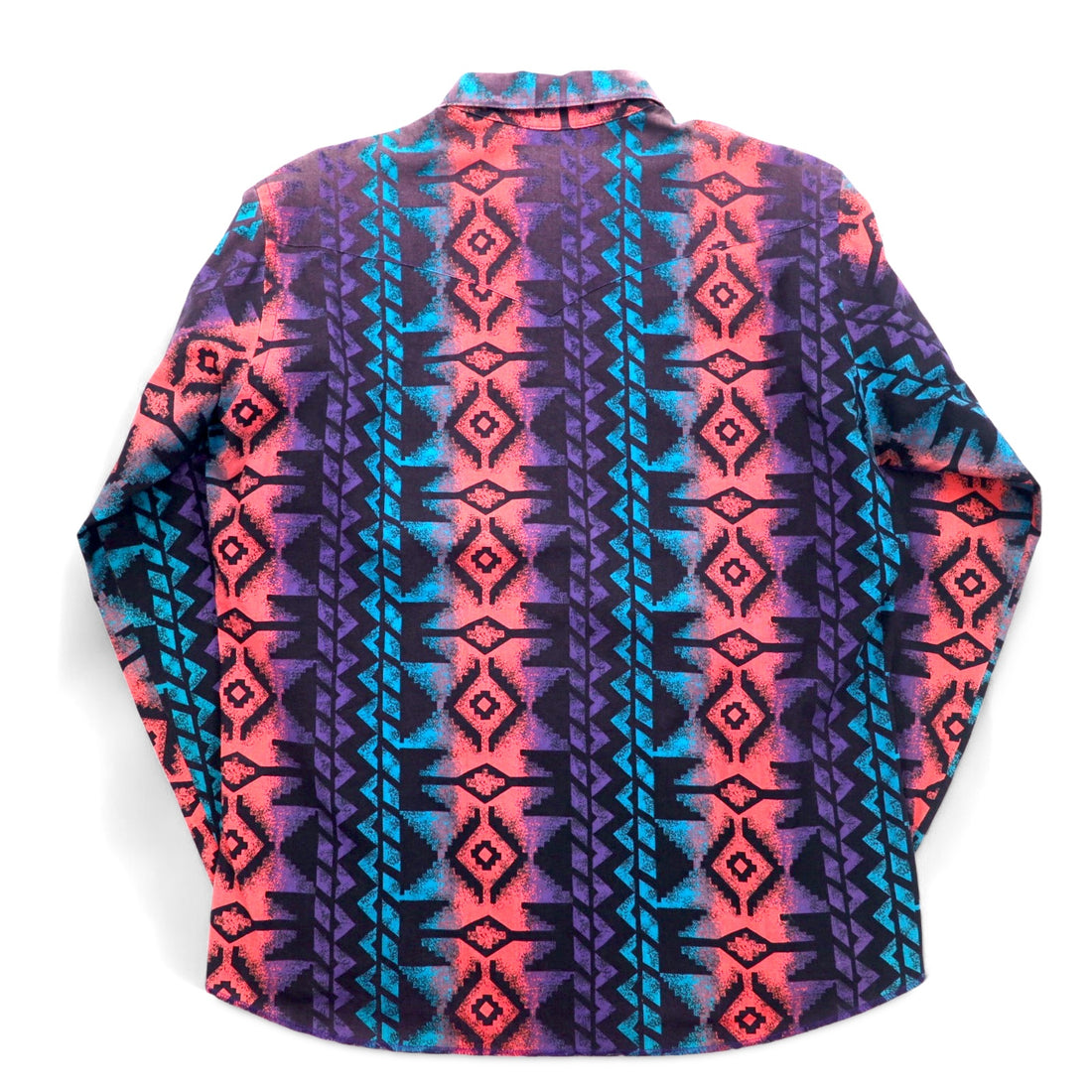 WRANGLER 90年代 ネイティブ柄 ボタンダウンシャツ XL ブラック パープル コットン