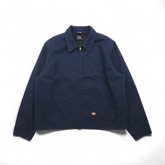 Dickies ジップアップ ワークジャケット XL ネイビー  ポリエステル コットン キルティングライナー