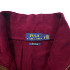 POLO RALPH LAUREN Half-Zip Sweatshirt L Purple Cotton ESTATE RIB Small Pony Embroidery Big Size
