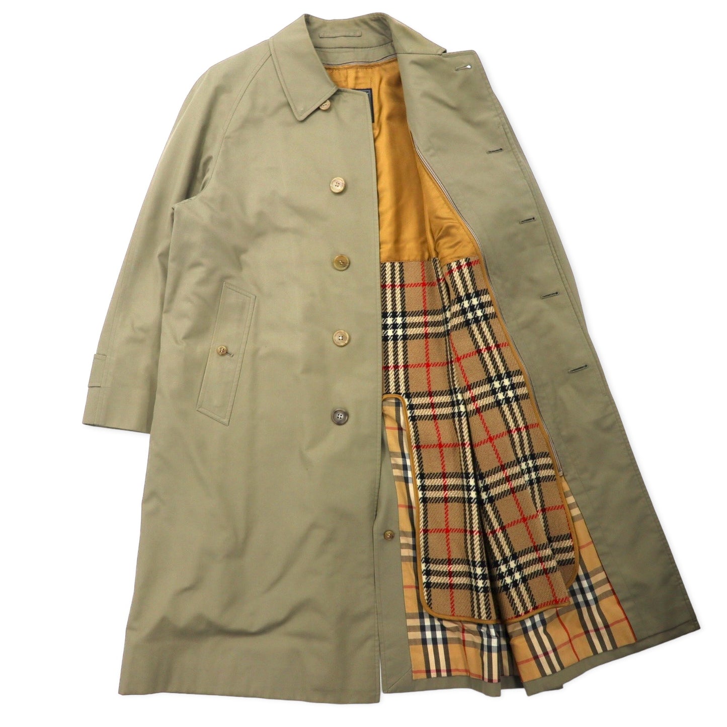 BURBERRYS Vintage COAT Balmakan COAT 170 Beige Cotton CHECKED 