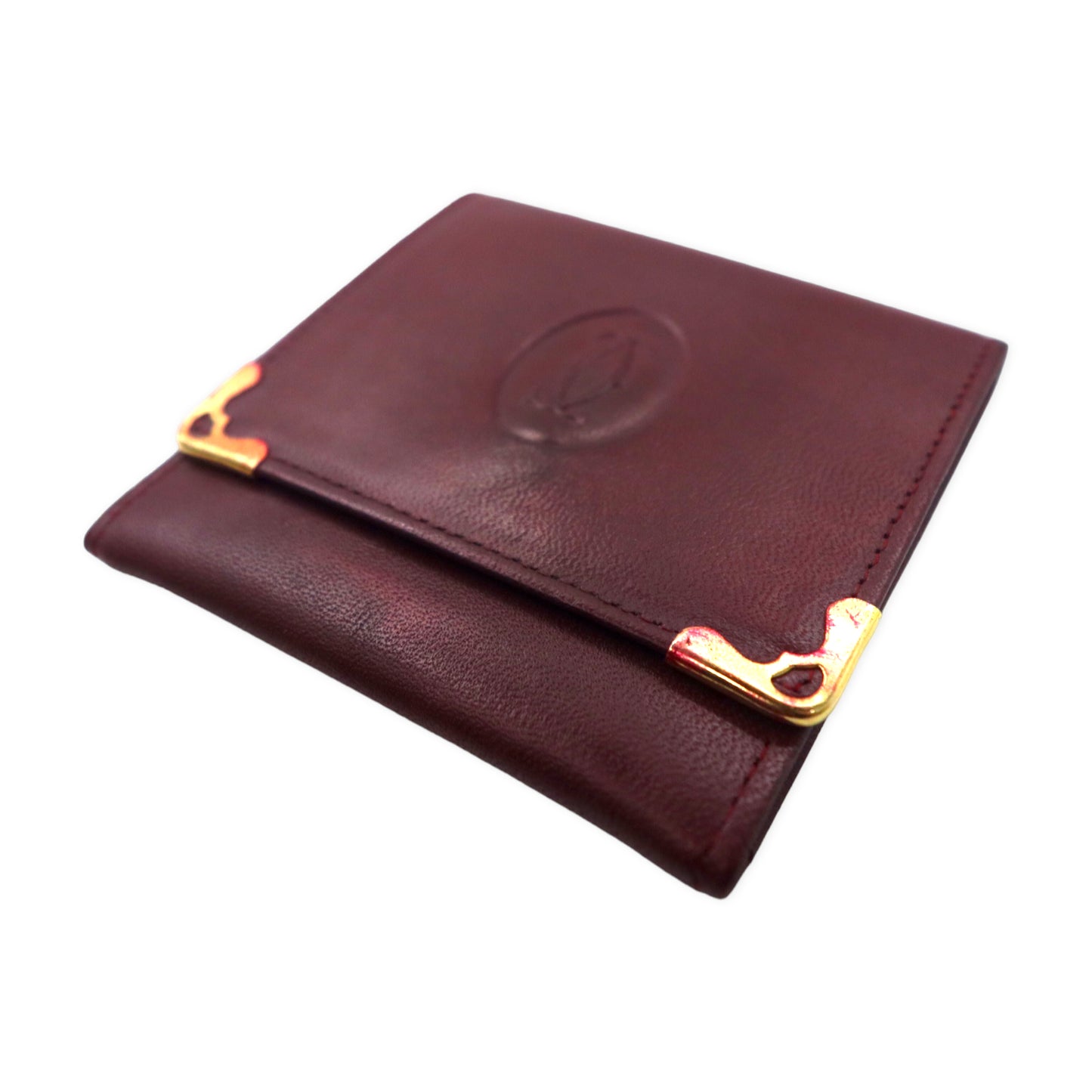 Cartier Mastline Coin Wallet coin purse Bordeaux leather