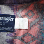 WRANGLER 90年代 ネイティブ柄 ボタンダウンシャツ XL ブラック パープル コットン