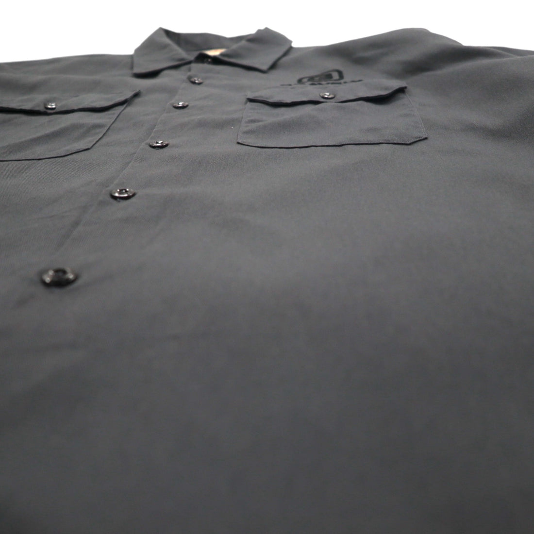 Dickies 半袖 ワークシャツ XL グレー ダブルポケット アメリカ企業 ワンポイント刺繍 GRAVELY