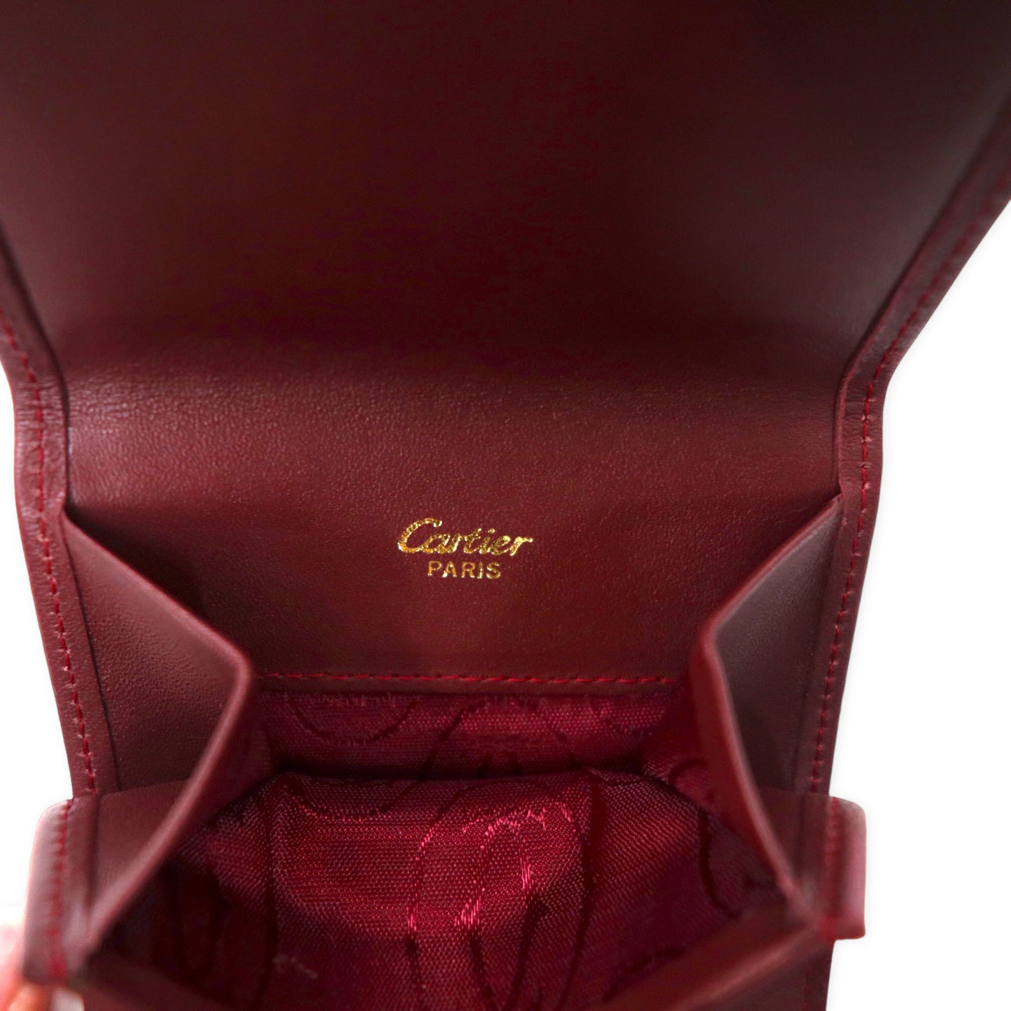 Cartier マストライン コインケース 小銭入れ ボルドー レザー オールド