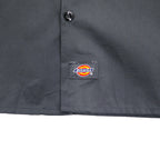 Dickies 半袖 ワークシャツ XL グレー ダブルポケット アメリカ企業 ワンポイント刺繍 GRAVELY