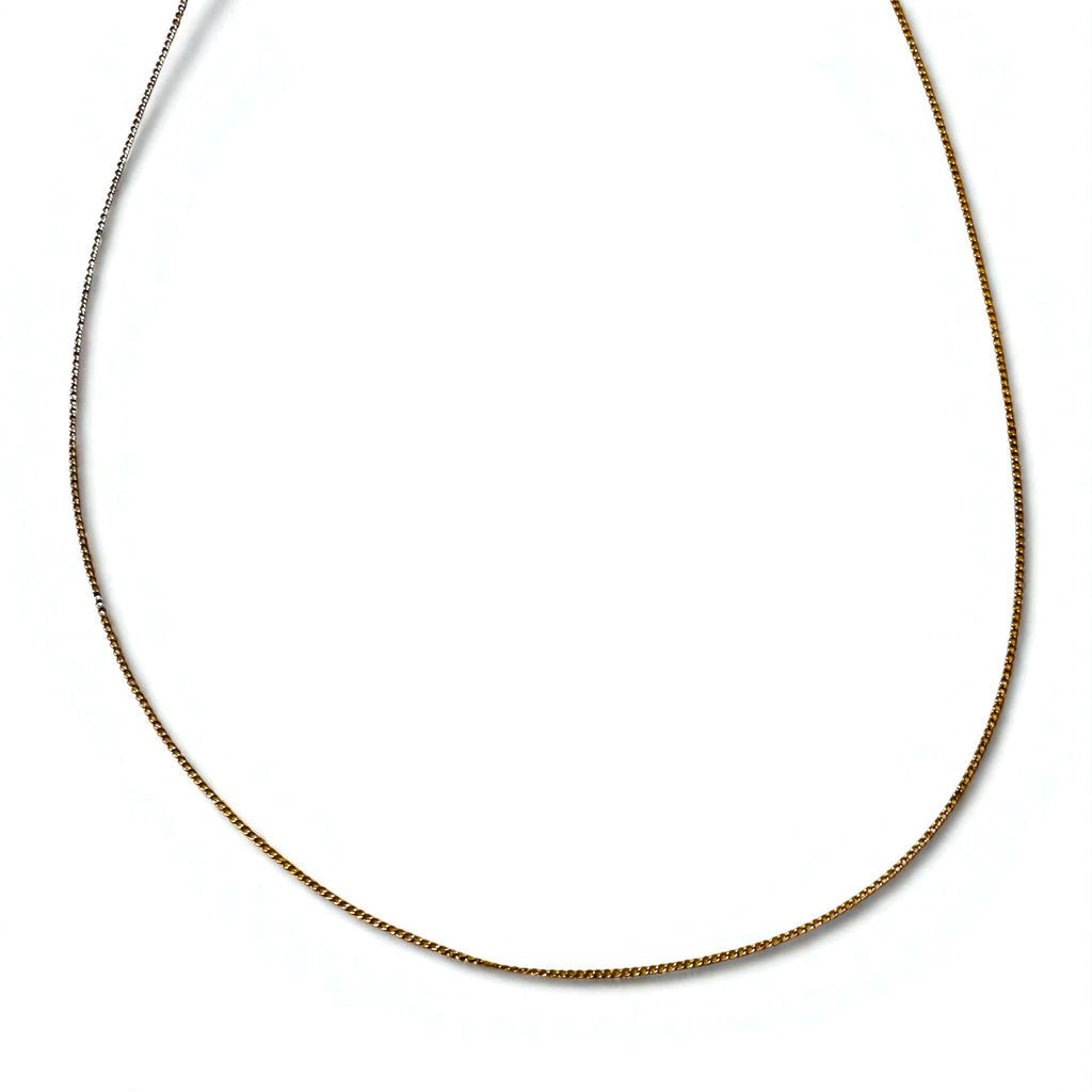 CELINE Vintage Ultra-Thin Long Chain Necklace, Gold, WCA2211, Made in Italy