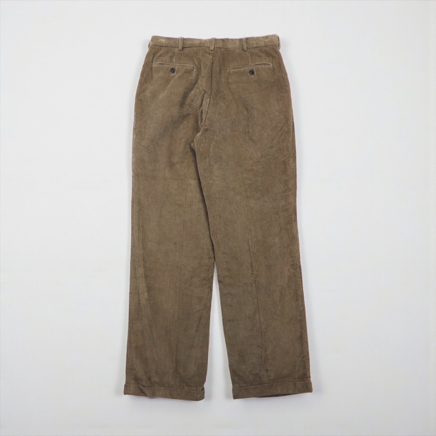 NAUTICA 90年代 2タック ワイド コーデュロイ チノパンツ L ブラウン コットン プリーツ