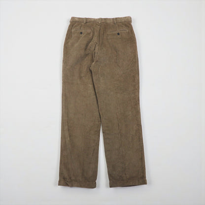 NAUTICA 90年代 2タック ワイド コーデュロイ チノパンツ L ブラウン コットン プリーツ