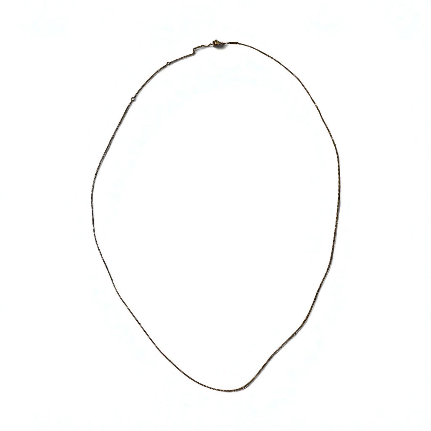 CELINE Vintage Ultra-Thin Long Chain Necklace, Gold, WCA2211, Made in Italy