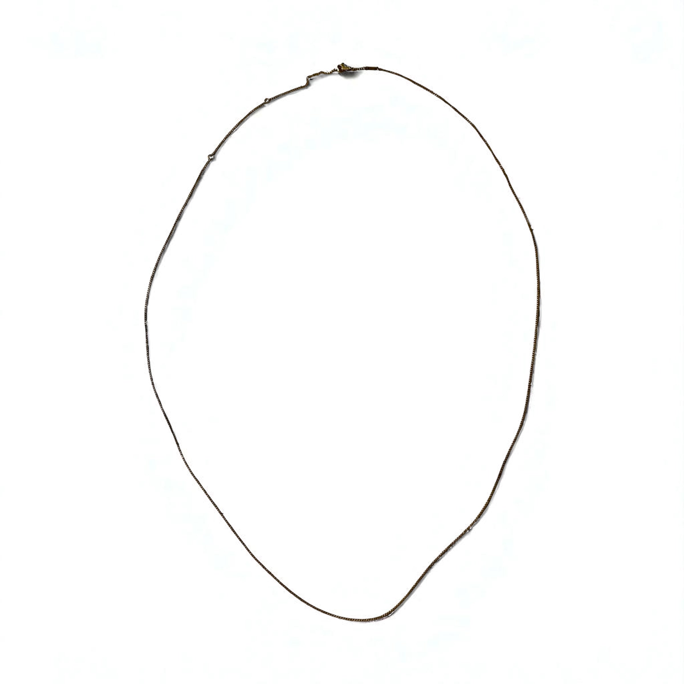 CELINE Vintage Ultra-Thin Long Chain Necklace, Gold, WCA2211, Made in Italy