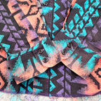 WRANGLER 90年代 ネイティブ柄 ボタンダウンシャツ XL ブラック パープル コットン