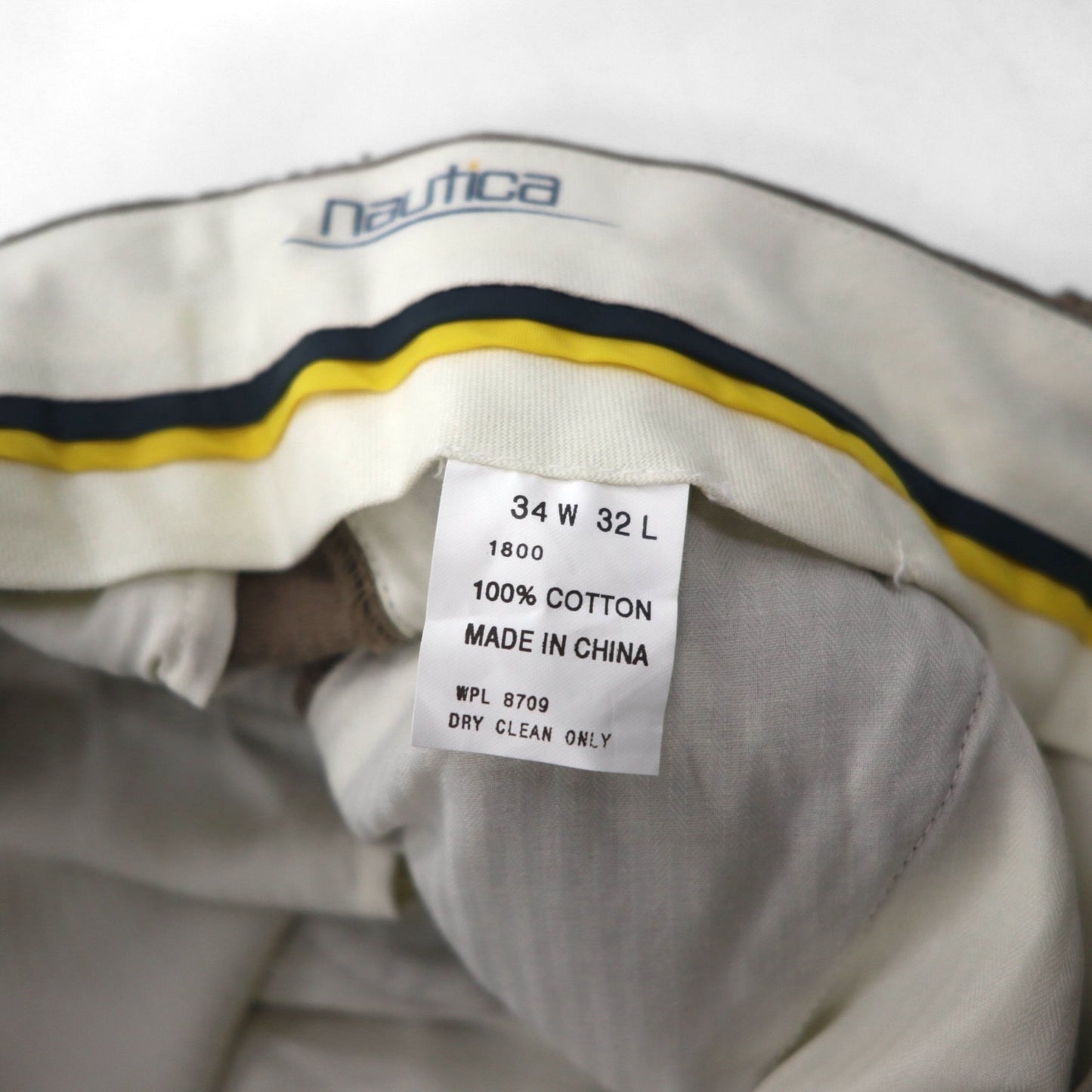 NAUTICA 90年代 2タック ワイド コーデュロイ チノパンツ L ブラウン コットン プリーツ