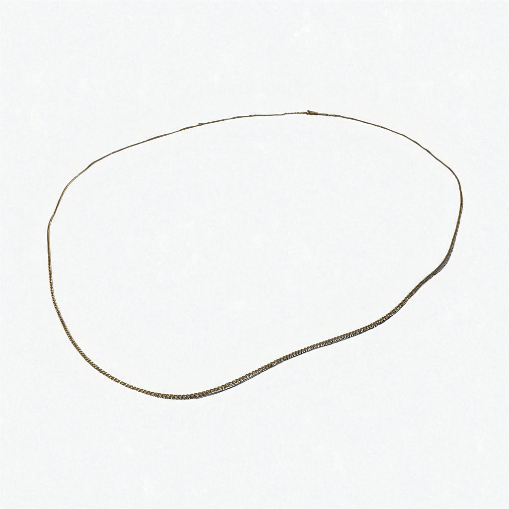 CELINE Vintage Ultra-Thin Long Chain Necklace, Gold, WCA2211, Made in Italy