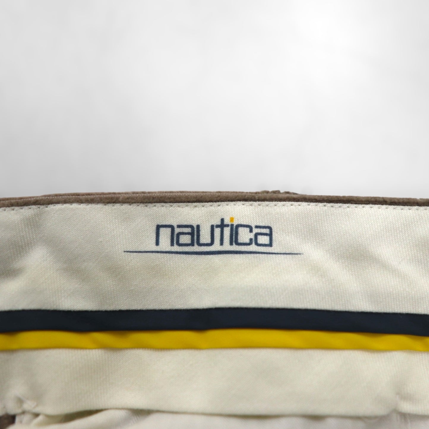 NAUTICA 90年代 2タック ワイド コーデュロイ チノパンツ L ブラウン コットン プリーツ
