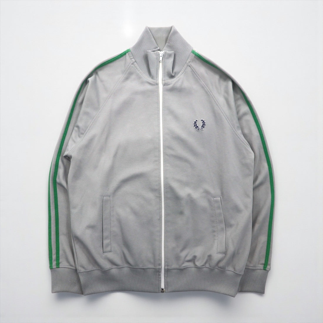 FRED PERRY 80年代 スタンドカラー トラックジャケット ジャージ S グレー フルジップ ハイネック