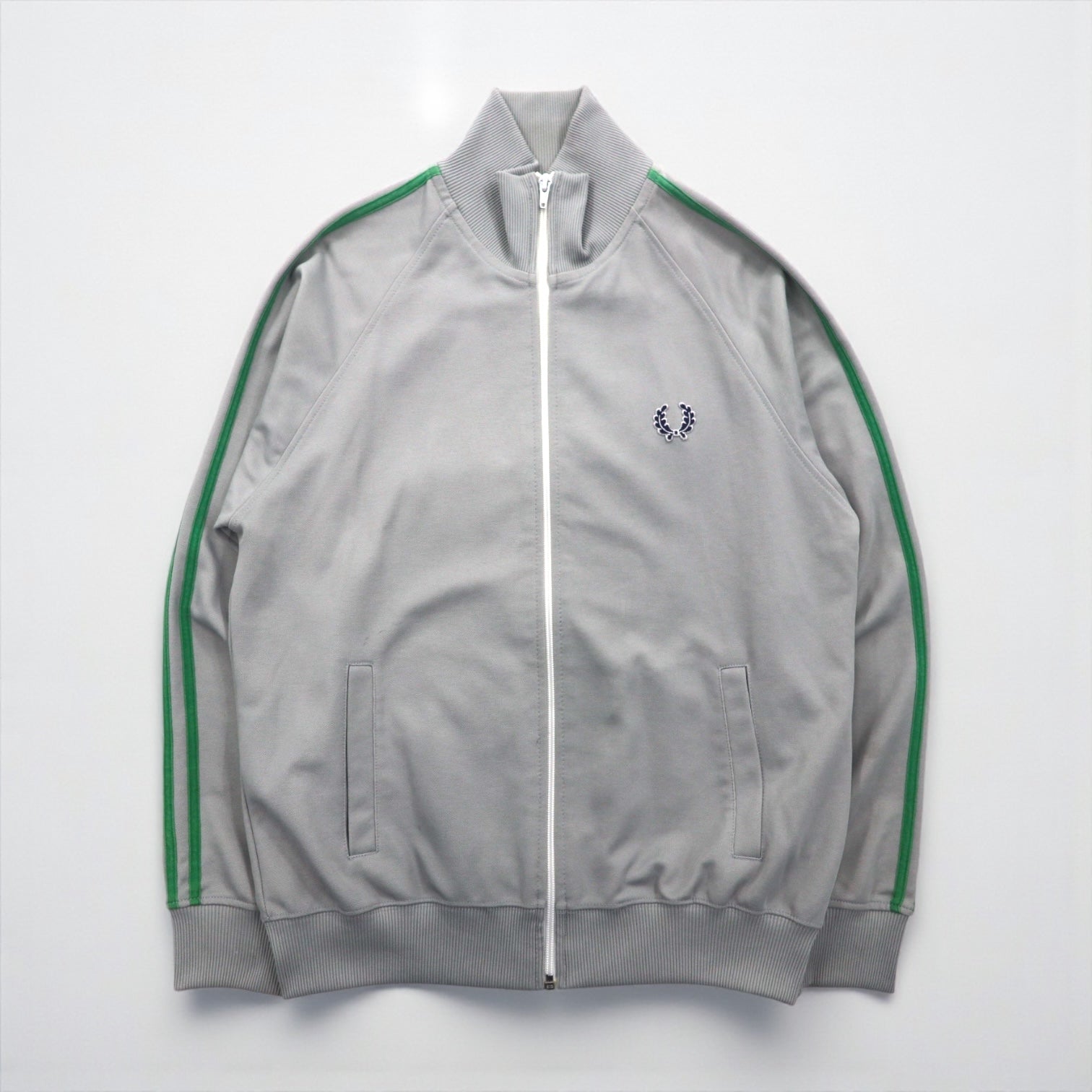 FRED PERRY 80年代 スタンドカラー トラックジャケット ジャージ S グレー フルジップ ハイネック