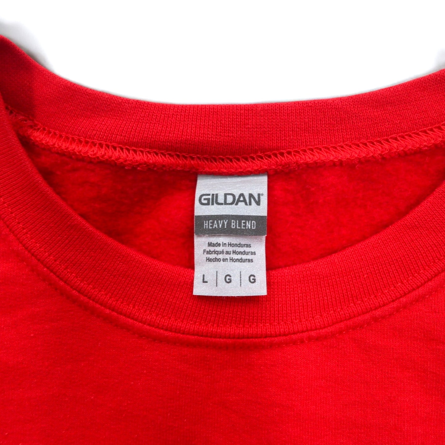 GILDAN sweatshirt L red cotton fleece lining BARTLETT SOCCER print
