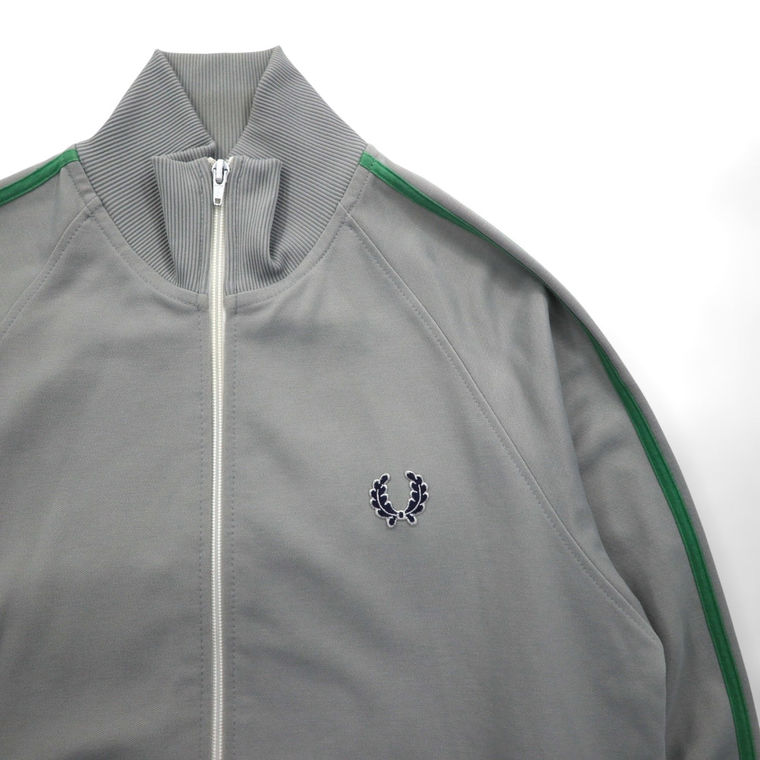 FRED PERRY 80s Stand Collar Track Jacket Jersey S Gray Full Zip High Neck