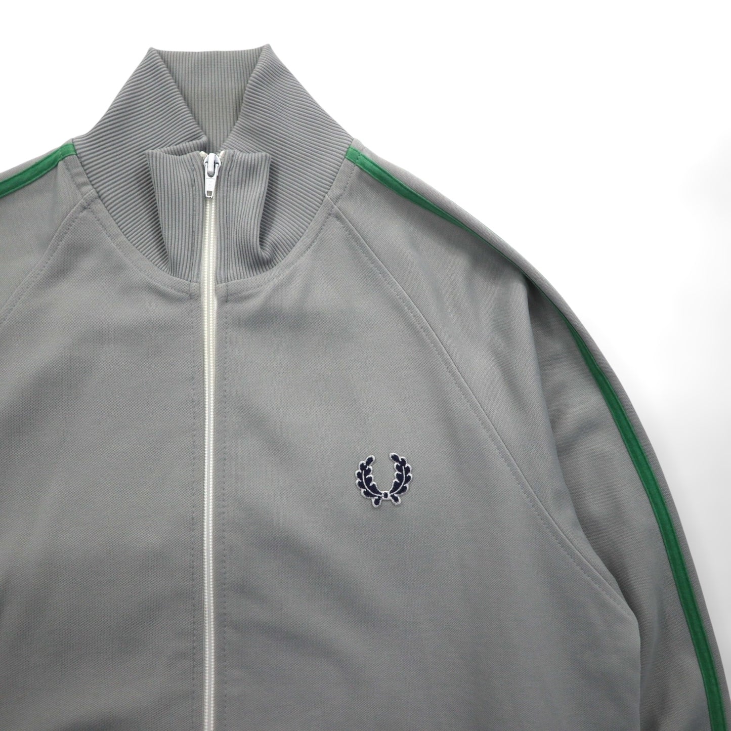 FRED PERRY 80年代 スタンドカラー トラックジャケット ジャージ S グレー フルジップ ハイネック