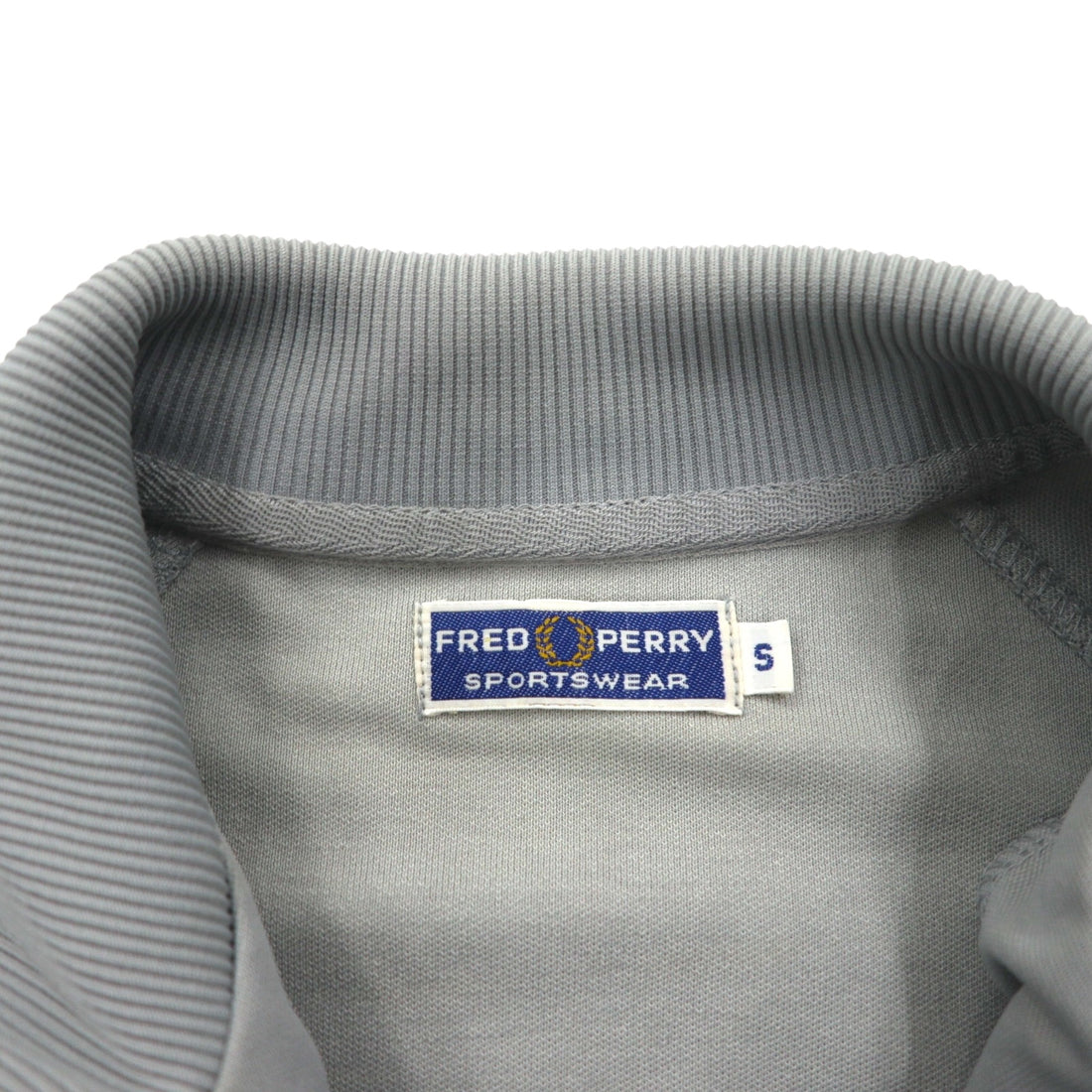 FRED PERRY 80s Stand Collar Track Jacket Jersey S Gray Full Zip High Neck
