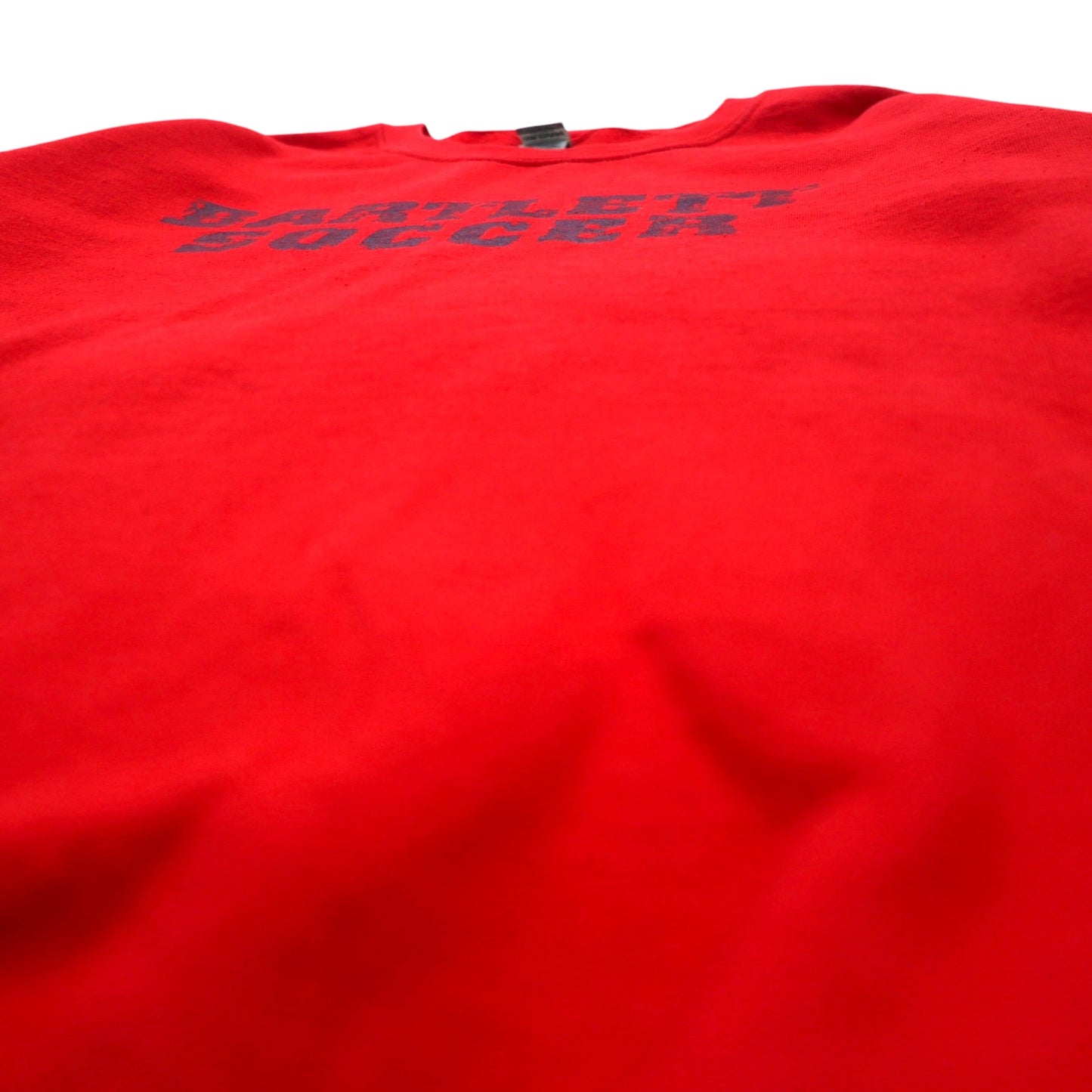 GILDAN sweatshirt L red cotton fleece lining BARTLETT SOCCER print