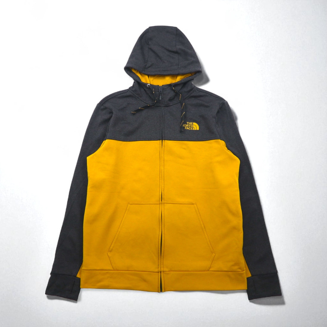 THE NORTH FACE Surgent Block Fullzip Jacket, Softshell, Size L, Yellow, Two-Tone, Thumbholes, International Standards NF0A2V4SUPS