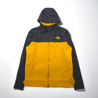 THE NORTH FACE ソフトシェル フルジップパーカー SURGENT BLOCK FULLZIP JACKET ジャージ L イエロー バイカラー サムホール 海外規格 NF0A2V4SUPS