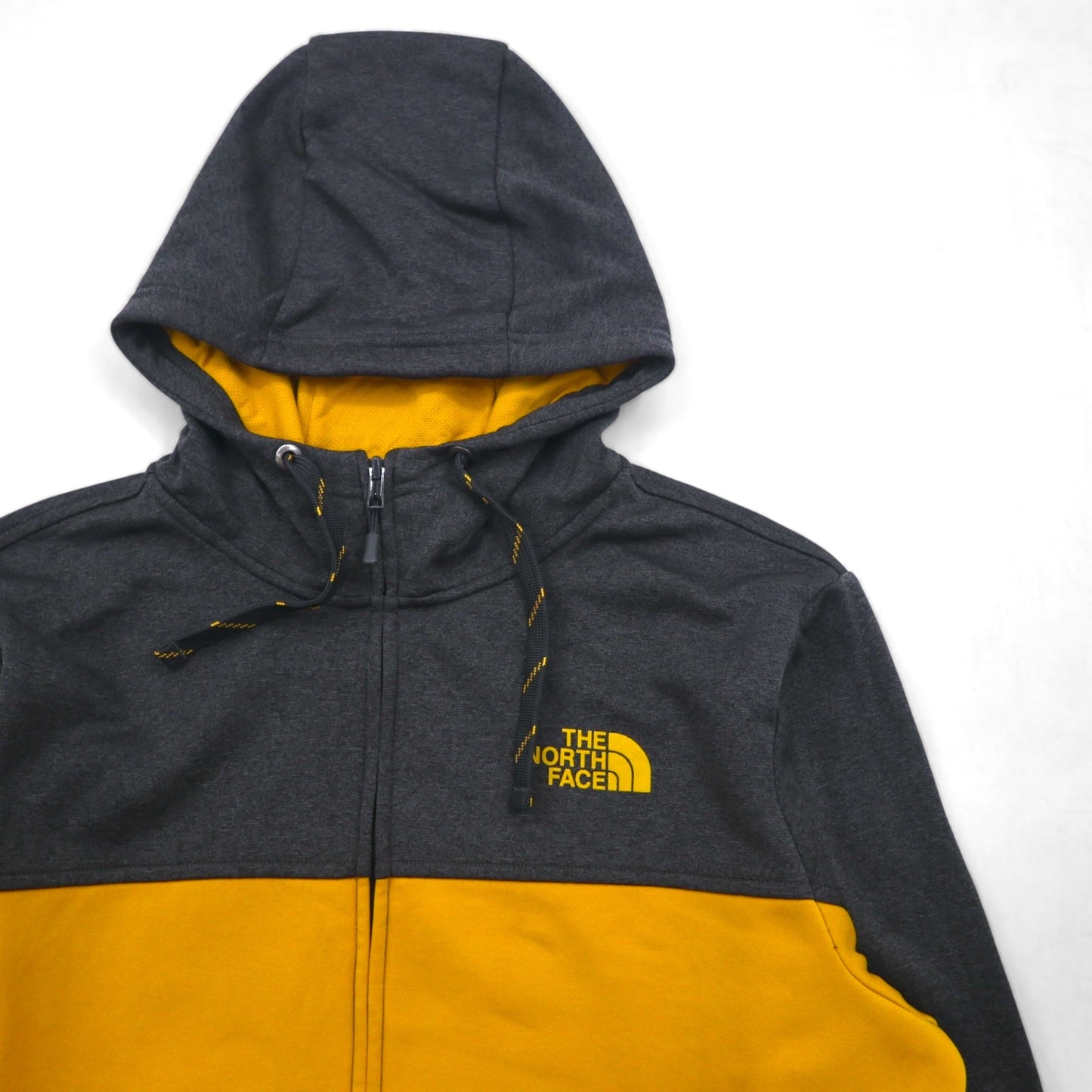 THE NORTH FACE ソフトシェル フルジップパーカー SURGENT BLOCK FULLZIP JACKET ジャージ L イエロー バイカラー サムホール 海外規格 NF0A2V4SUPS