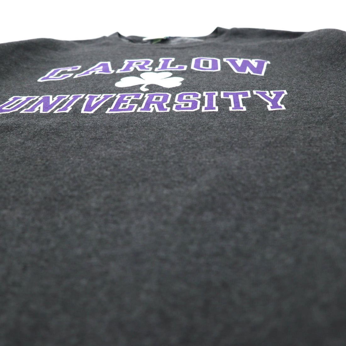 Champion ECO College Print Sweatshirt, XL, Grey, Cotton, Fleece Lining, CARLOW UNIVERSITY Arch Logo, 3 Tier, Made in Honduras