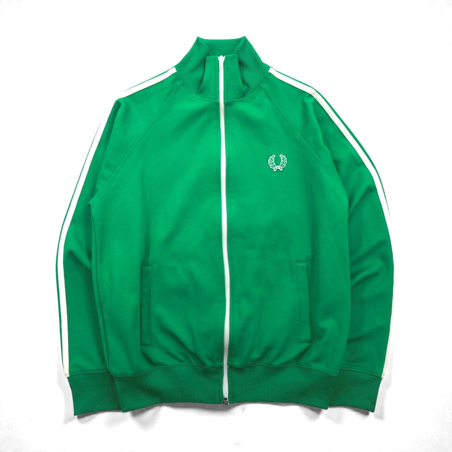 FRED PERRY 80年代 スタンドカラー トラックジャケット ジャージ S グリーン フルジップ ハイネック