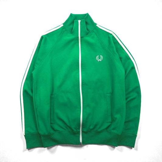 FRED PERRY 80年代 スタンドカラー トラックジャケット ジャージ S グリーン フルジップ ハイネック