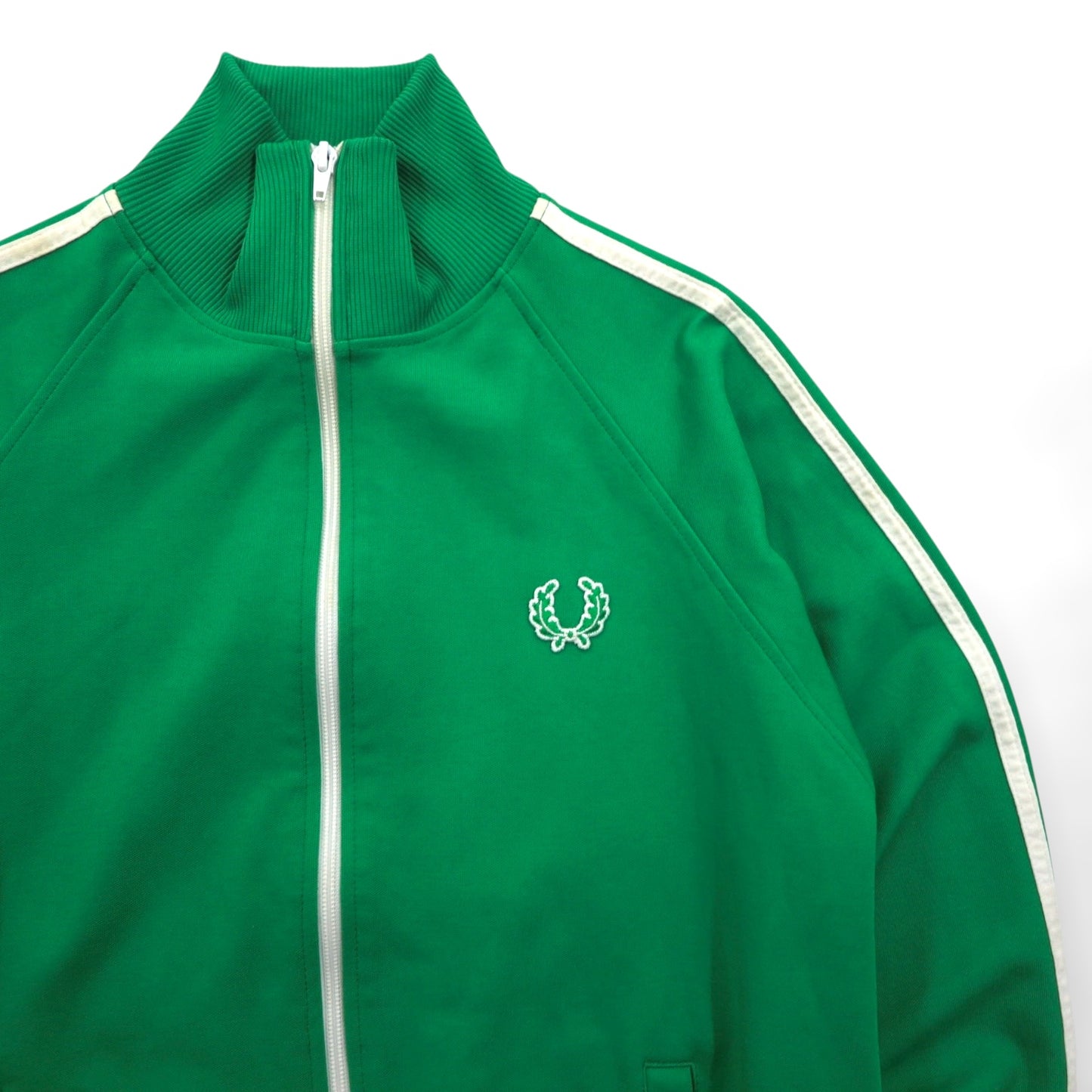FRED PERRY 80年代 スタンドカラー トラックジャケット ジャージ S グリーン フルジップ ハイネック
