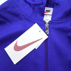 NIKE 90s Silver Tag Half Zip Track Hoodie Jersey M Blue Center Swoosh Double Sided Logo Embroidery Made in Japan Unused